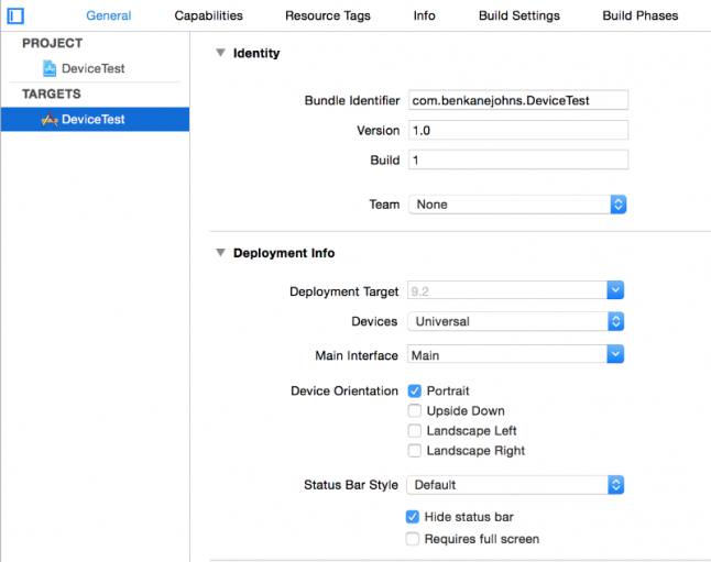 De-selecting landscape left and right in your Xcode Project