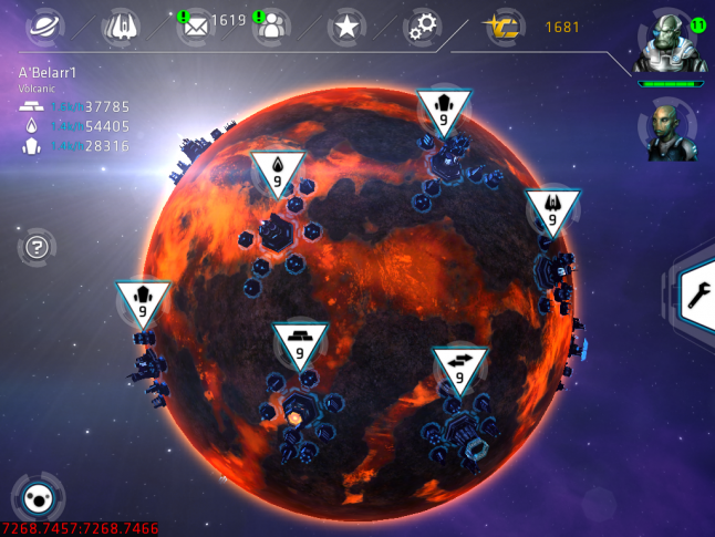 Fully developed planet in Galaxy on Fire - Alliances by Fishlabs Entertainment