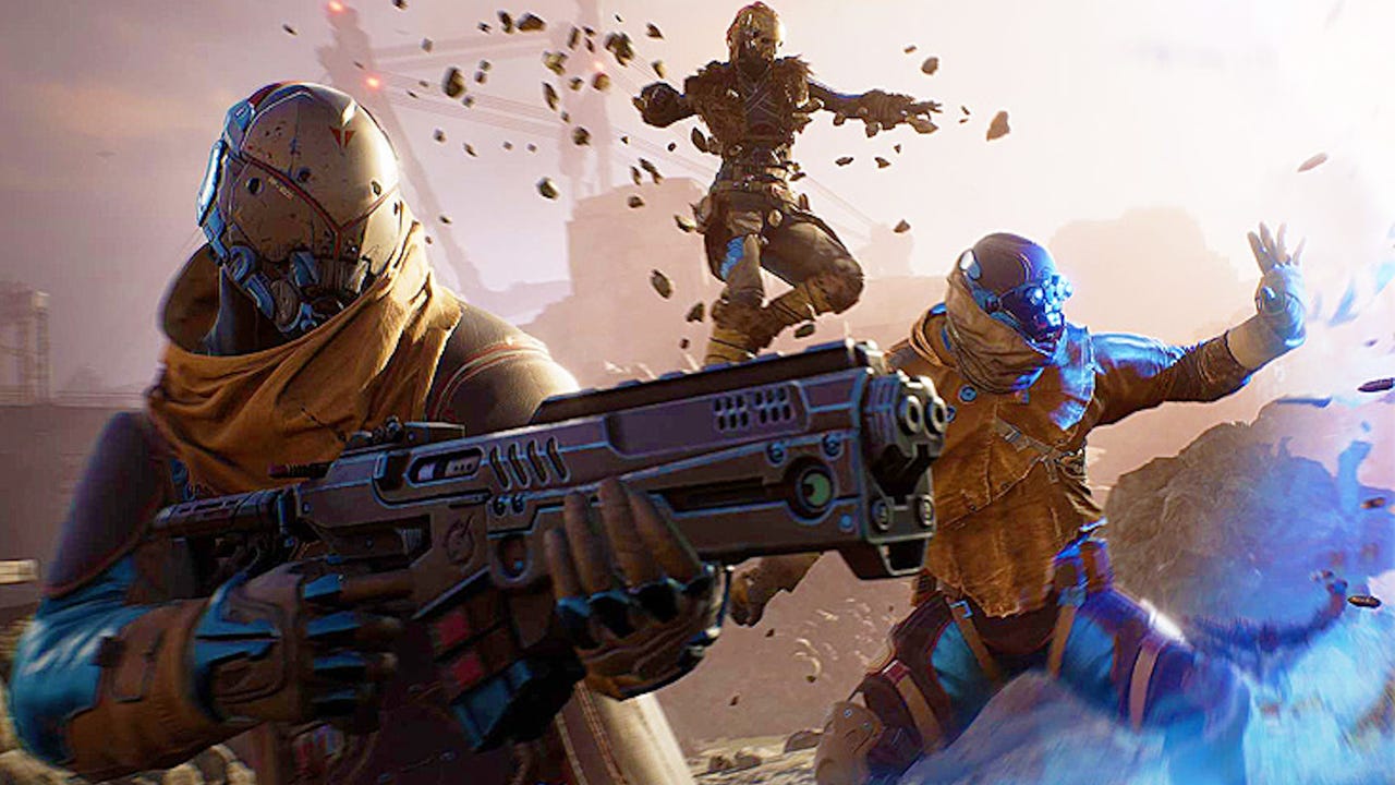 Outriders游戏截图,展示未来科技与动作场景