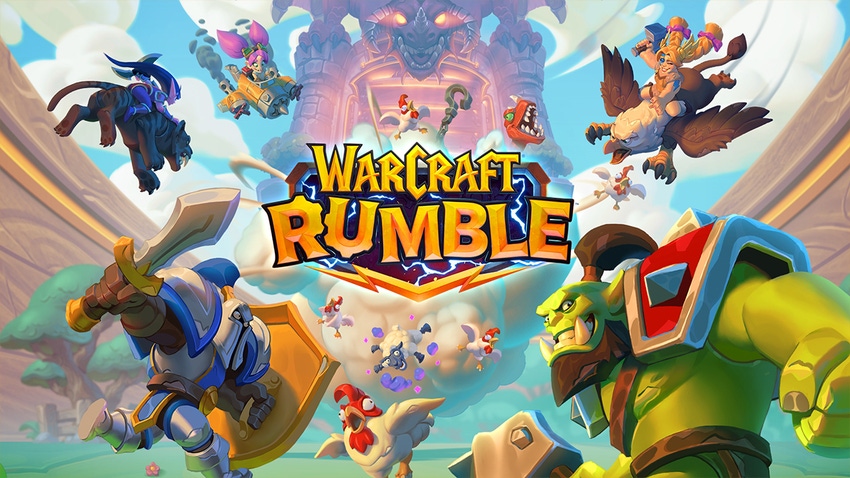 Warcraft Rumble key art featuring classic characters from the franchise