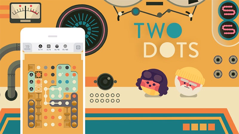 Two Dots 游戏画面,反映游戏设计风格