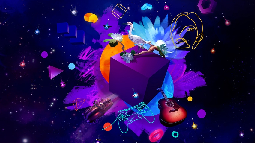 Key artwork for Dreams showing vibrant, nebulous shapes forming something new