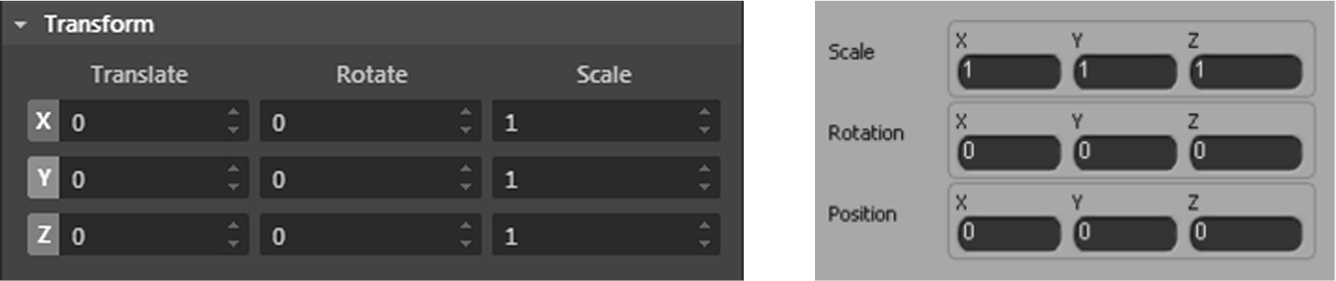 Figure B.6: The TRS controls for Stingray and Softimage XSI 