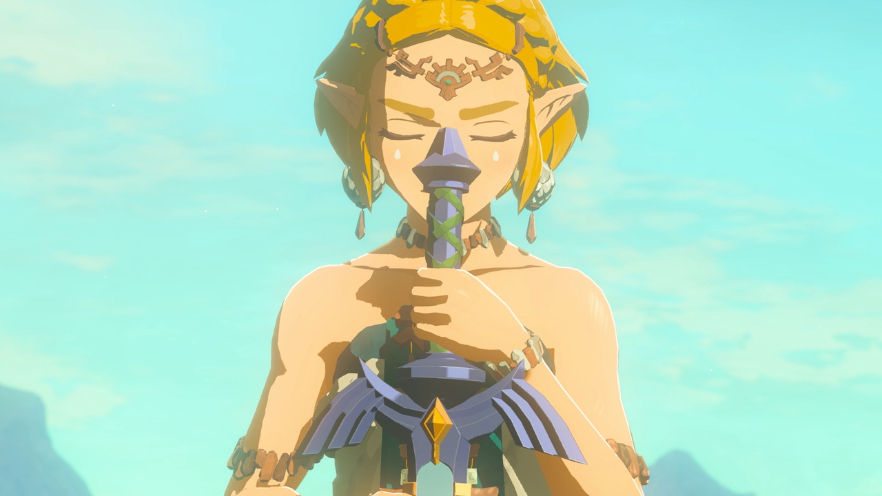 Zelda holds the Master Sword. Zelda holds the Master Sword.