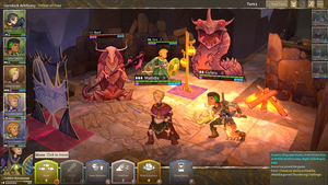 A screenshot from Wildermyth showing a party in combat