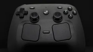 A photograph of the Steam Controller. A photograph of the Steam Controller.