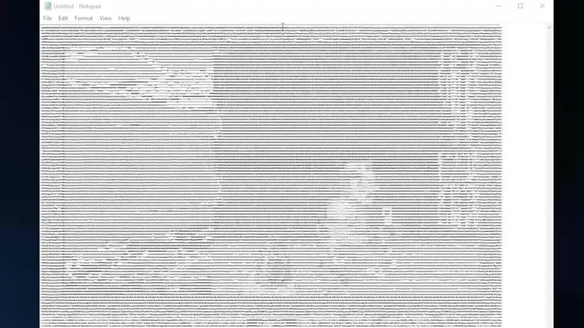 A screenshot from the Notepad version of Doom A screenshot from the Notepad version of Doom