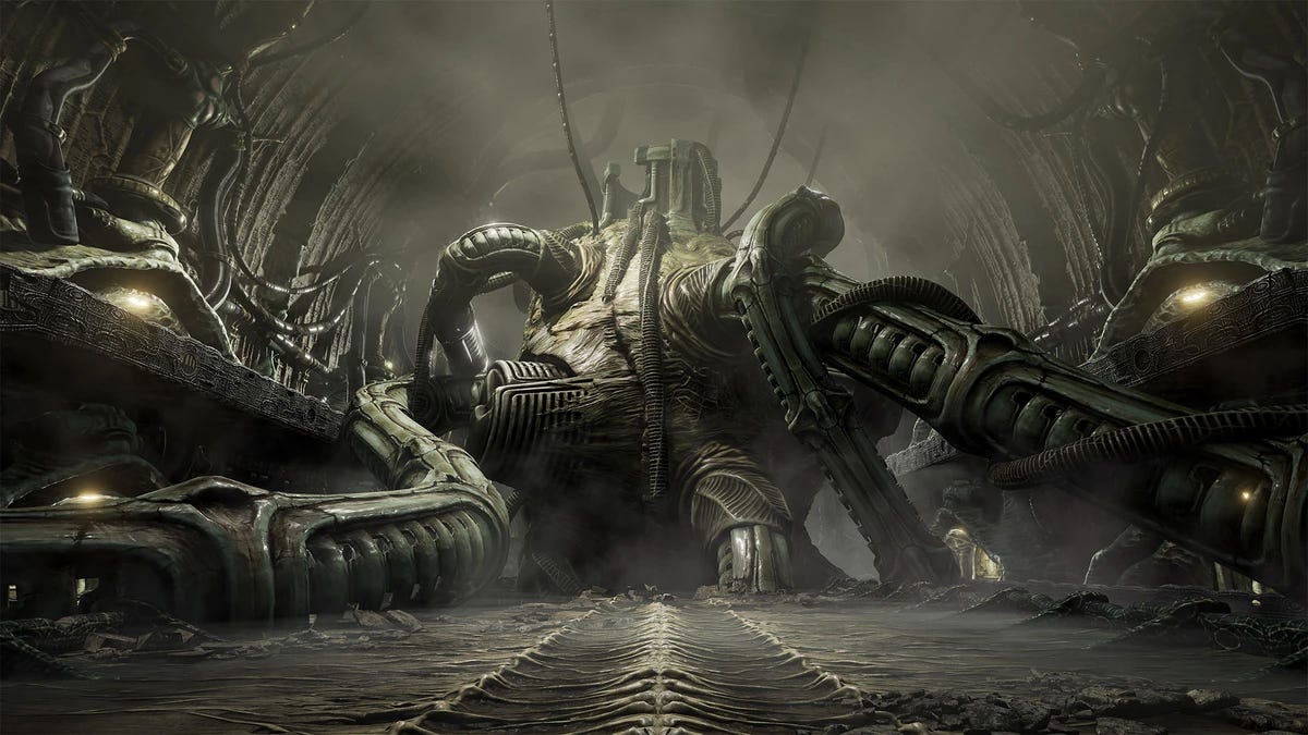 游戏《Scorn》截图,阴森恐怖的场景氛围