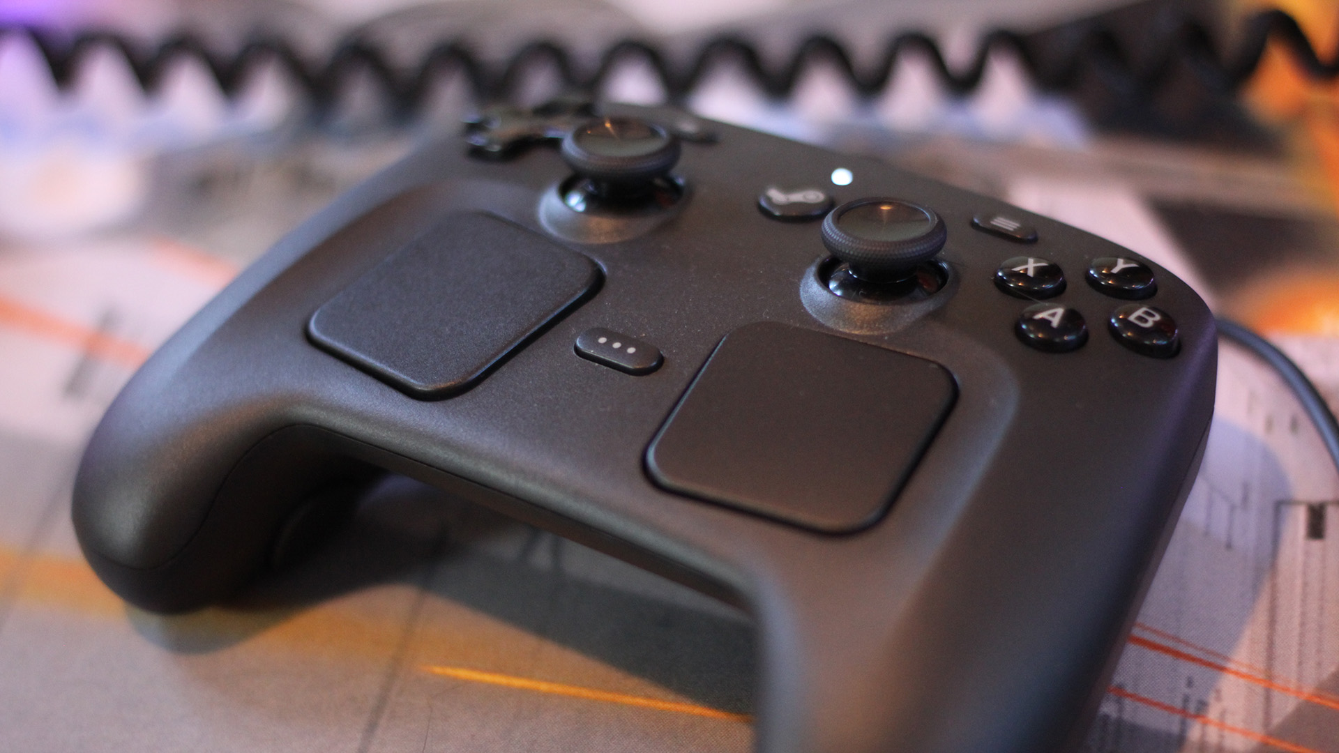 A photo of the Steam Controller