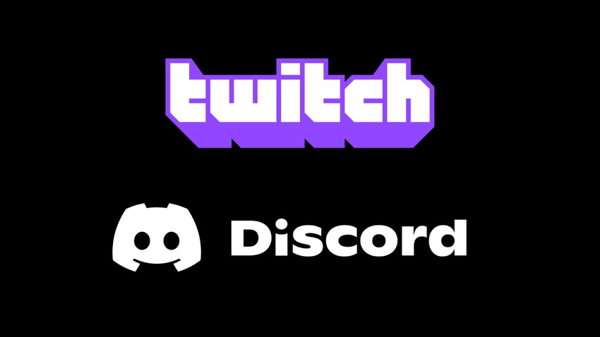 The Twitch and Discord logos on a black background