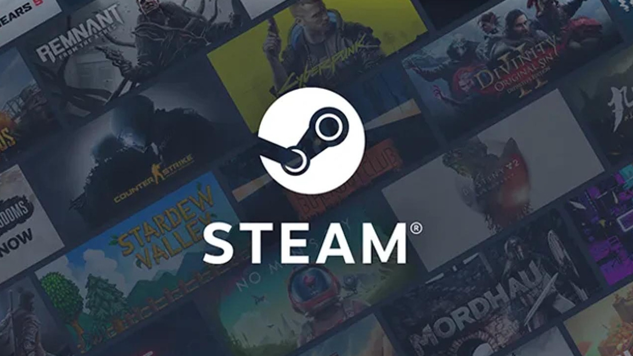 Logo for Valve's Steam marketplace. Logo for Valve's Steam marketplace.