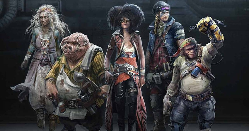 Concept art for Ubisoft's Beyond Good & Evil 2 showing the game's main cast.