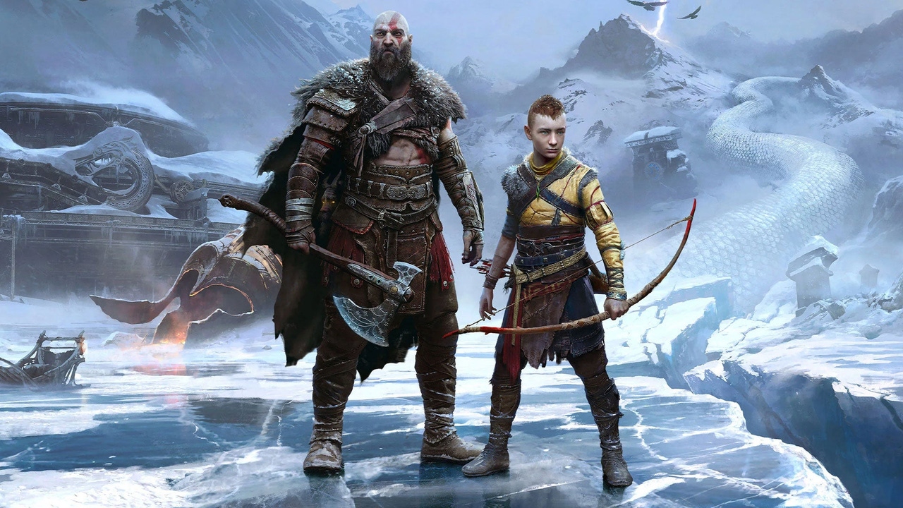 Kratos and Atreus in God of War Ragnarok. Kratos and Atreus in God of War Ragnarok.