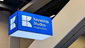 A Keywords Studios banner at GDC 2024