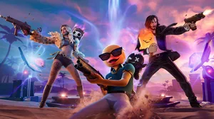 Three Fortnite characters strike a pose. Three Fortnite characters strike a pose.