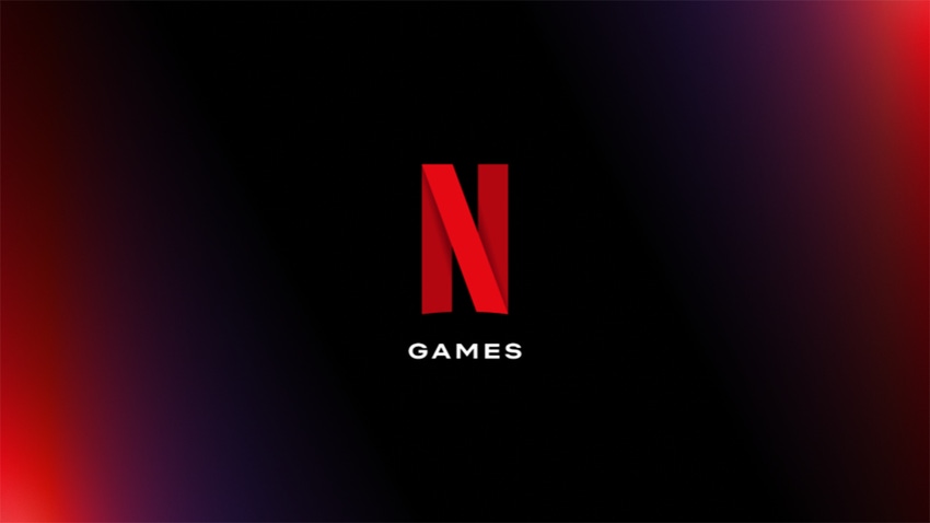 Black-and-red logo for Netflix's mobile games service.