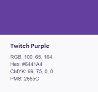 (Twitch has their own color in their brand guidelines - Twitch Purple)
