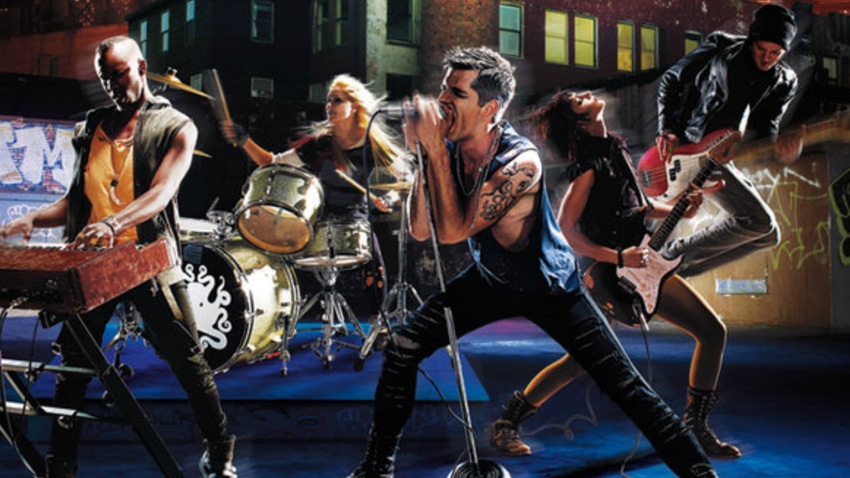 Cover art for Harmonix's Rock Band 3. 