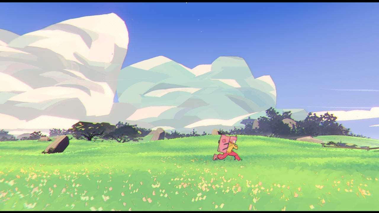 The protagonist of Unbeatable runs through a field The protagonist of Unbeatable runs through a field