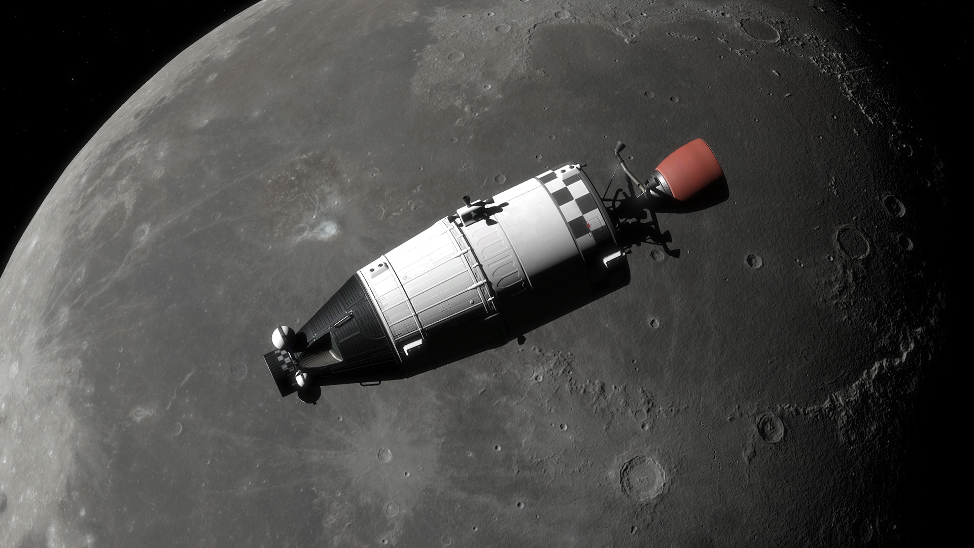 A moon lander in Kitten Space Agency