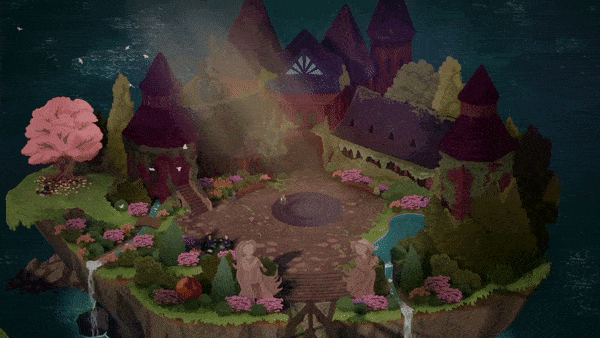 An animated GIF of those 3D birds in the sky above an in-game village.