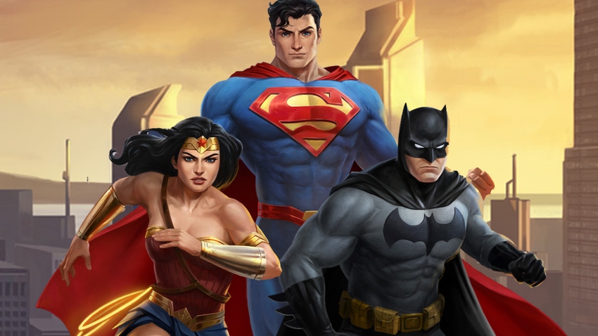 Wonder Woman, Superman, and Batman in DC Universe Online. 