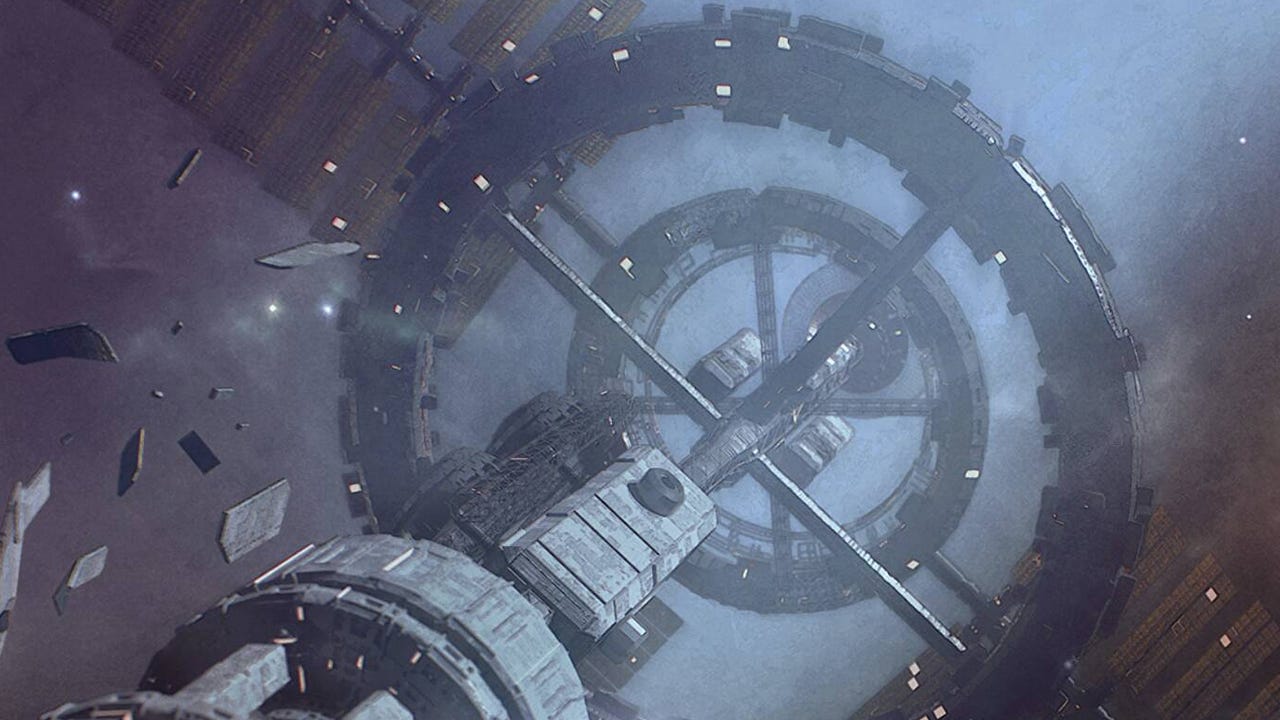 InfestStation游戏截图,展示未来科幻风格的空间战斗场景