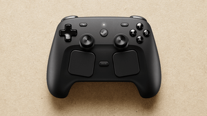 The Steam Controller photographed on a beige background The Steam Controller photographed on a beige background