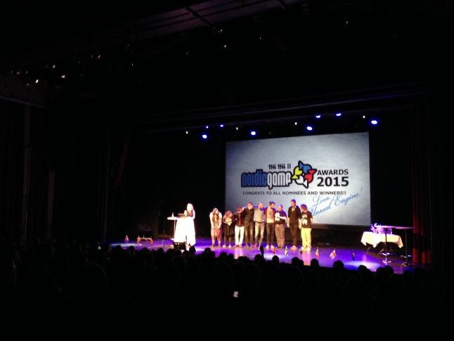 Nordic Game Awards, with Cara Ellison awarding Krillbite's Among the Sleep for Best Artistic Achivement