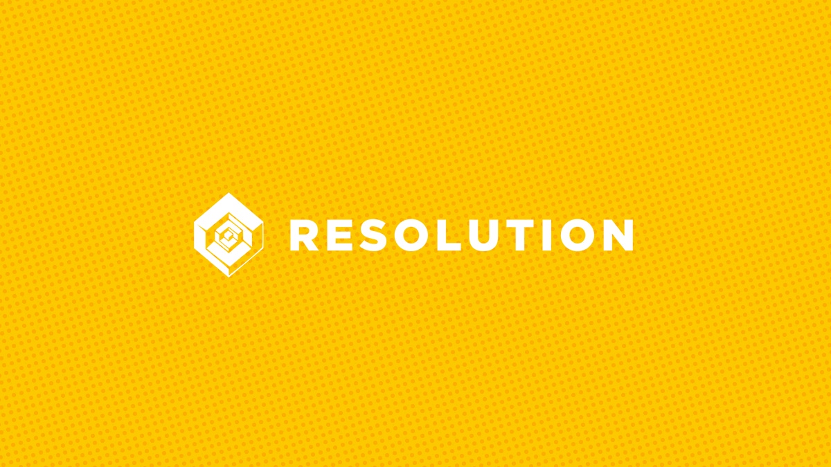 The Resolution logo on a yellow background The Resolution logo on a yellow background