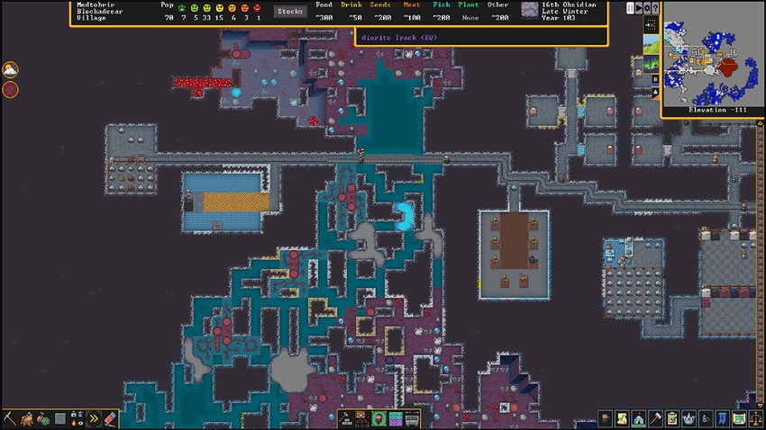 A screenshot from Dwarf Fortress