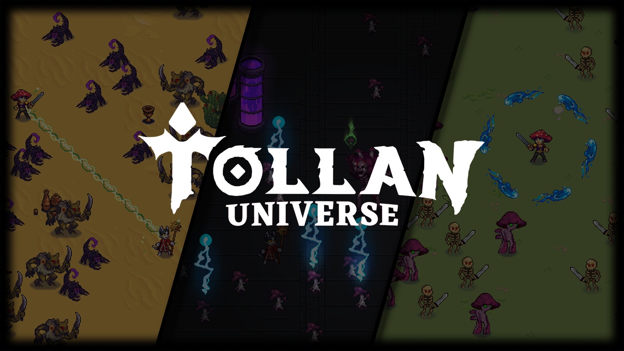 The Tollan Universe logo overlaid on a screenshot from Tollan Worlds The Tollan Universe logo overlaid on a screenshot from Tollan Worlds