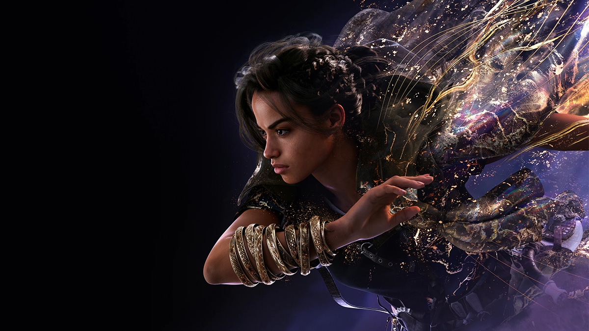 Key artwork for Forspoken featuring a stylised rendition of the game's protagonist Key artwork for Forspoken featuring a stylised rendition of the game's protagonist