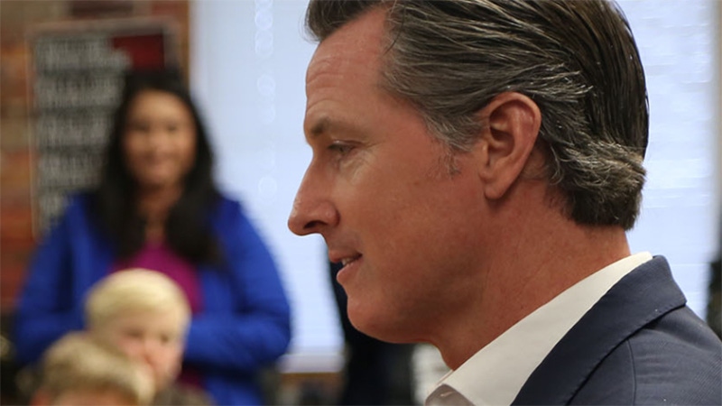 A photograph of California governor Gavin Newsom A photograph of California governor Gavin Newsom