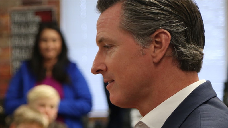 A photograph of California governor Gavin Newsom