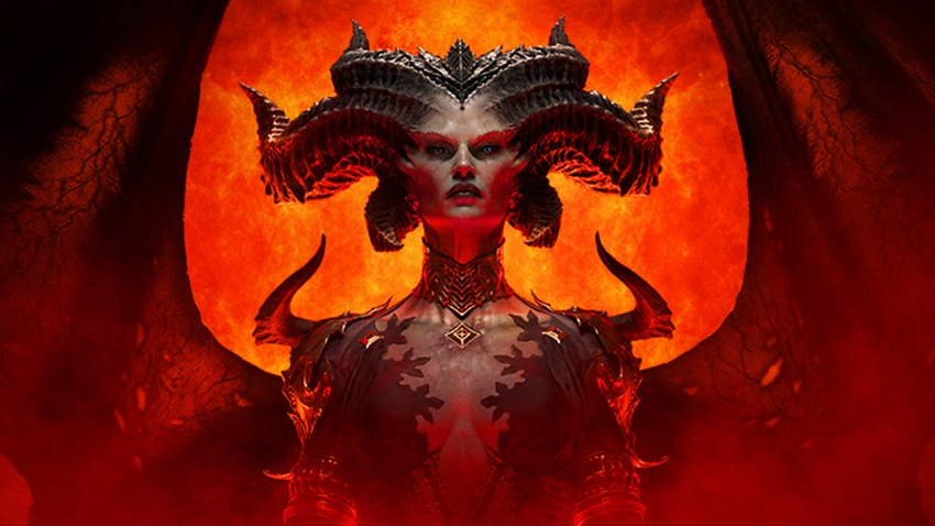 Key artwork for Diablo IV featuring a very scary demon