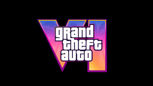 The Grand Theft Auto VI logo on a black background