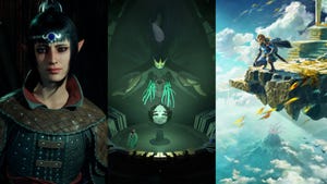 GDCA 2024 finalists Baldur's Gate 3, COCOON, and The Legend of Zelda: Tears of the Kingdom.