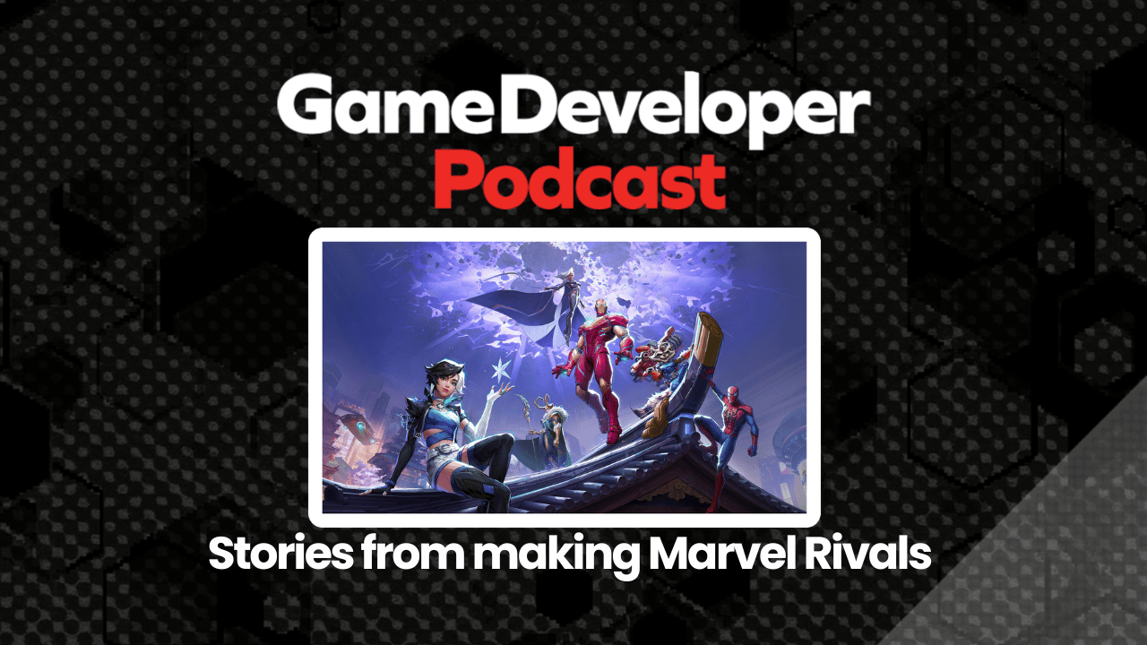 Iron Man, Storm, Loki, and Luna Snow in key art for Marvel Rivals, next to the Game Developer Podcast logo. Iron Man, Storm, Loki, and Luna Snow in key art for Marvel Rivals, next to the Game Developer Podcast logo.