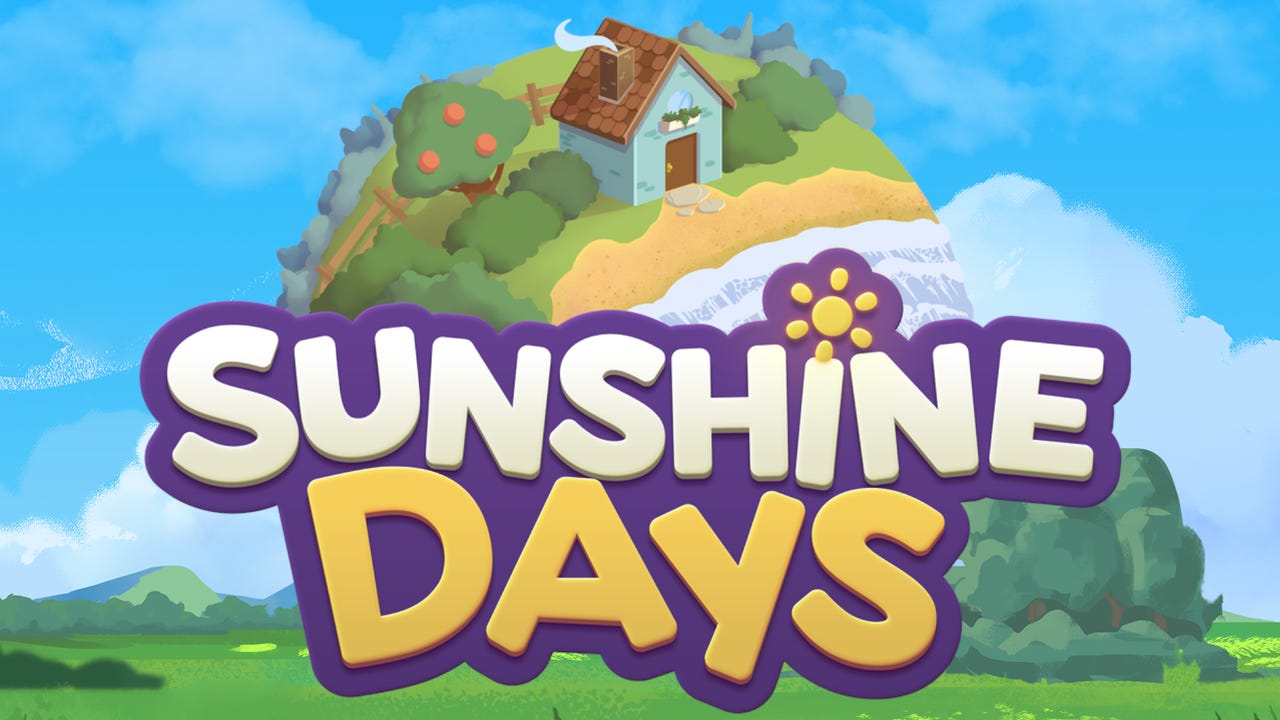 Sunshine Days 游戏截图,展现了温馨的村庄景观