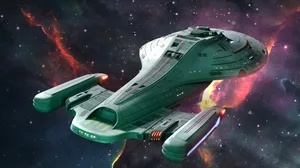 A screenshot of the USS Voyager from Star Trek: Voyager - Across the Unknown A screenshot of the USS Voyager from Star Trek: Voyager - Across the Unknown