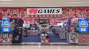 A picture of a EB Games store, which is running a sale A picture of a EB Games store, which is running a sale