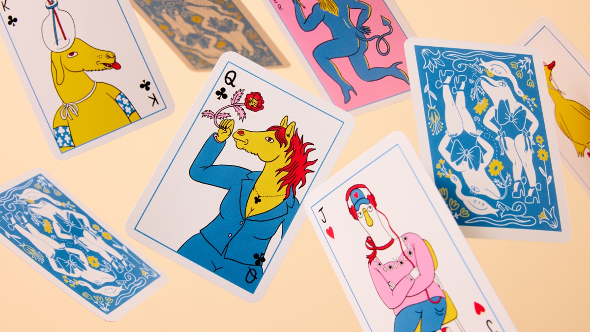 A deck of cards falling down A deck of cards falling down