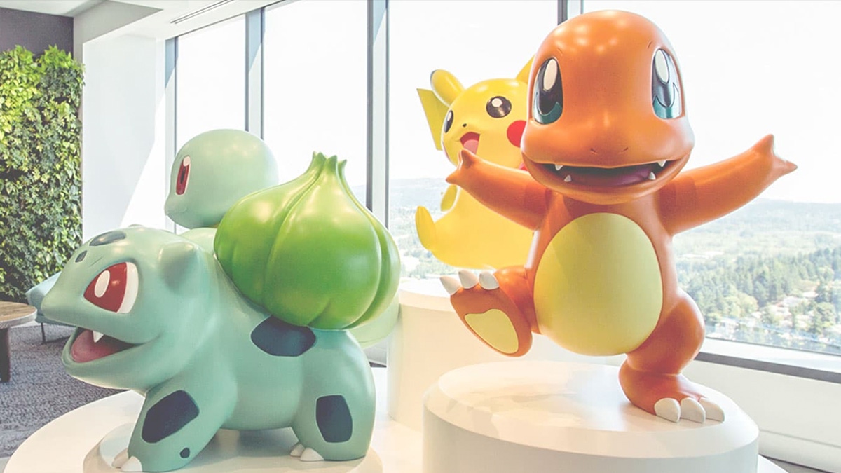 Pokemon mascots including Bulbasaur, Charmander, and Pikachu Pokemon mascots including Bulbasaur, Charmander, and Pikachu