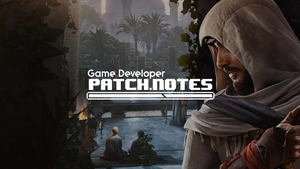 The Patch Notes logo in white overlaid on key artwork for Assassin's Creed Mirage The Patch Notes logo in white overlaid on key artwork for Assassin's Creed Mirage