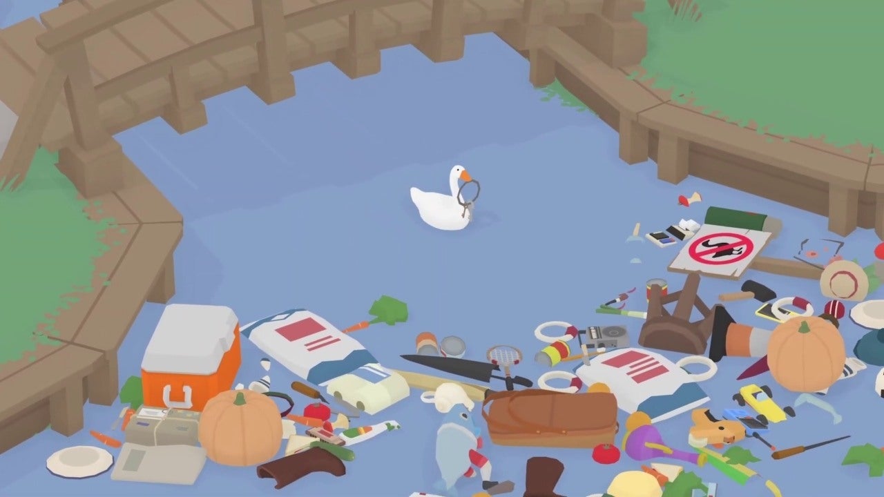 A goose in Untitled Goose Game. A goose in Untitled Goose Game.