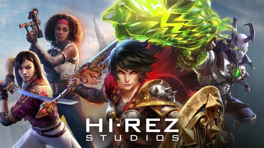 Key art of developer Hi-Rez Studios and its various games.