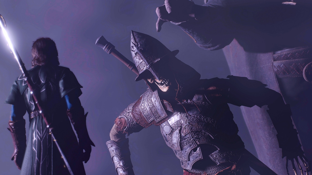 A huge armor-clad skeleton clad from Baldur's Gate 3. A huge armor-clad skeleton clad from Baldur's Gate 3.
