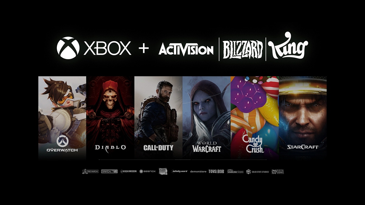 Graphic by Microsoft announcing its acquisition of Activision Blizzard. Graphic by Microsoft announcing its acquisition of Activision Blizzard.