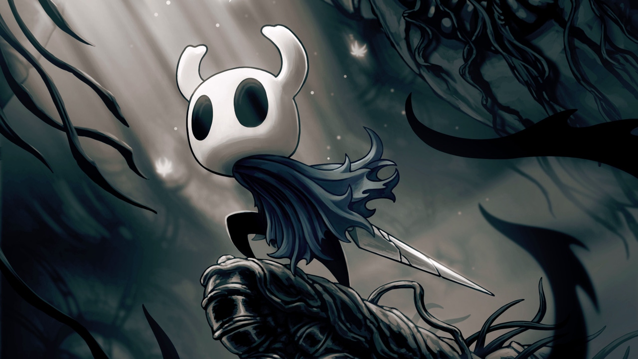 The main character from Hollow Knight strikes a pose. The main character from Hollow Knight strikes a pose.